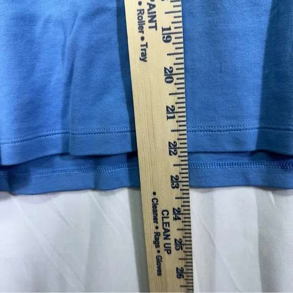 Isaac Mizrahi Live Essentials Blue Scoop Neck 3/4 Sleeve Top Size M - Picture 6 of 6